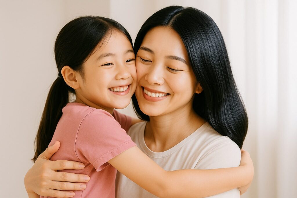 母の髪ツヤツヤ